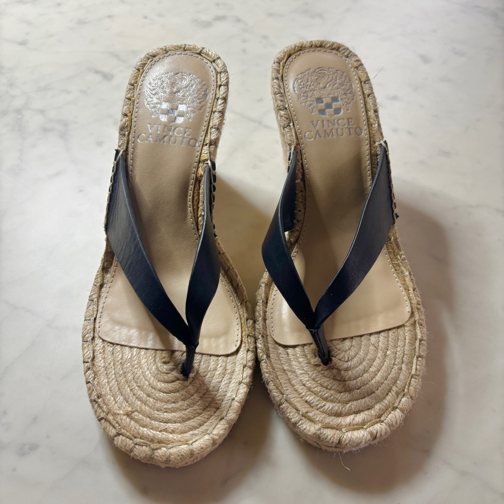 Vince Camuto Black Espadrille Wedges